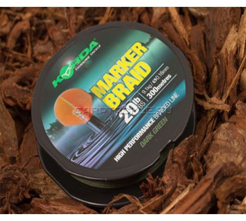 Шнур маркерный Korda Marker Braid 300м 20lb Dark Green